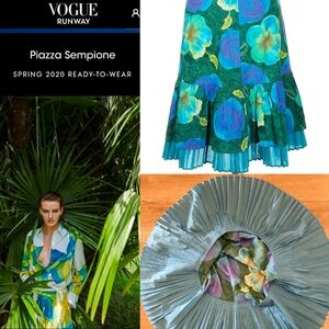 Piazza Sempione ITALY MADE Spring 2020 Cotton Floral Skirt IT 44 US 10 Layered